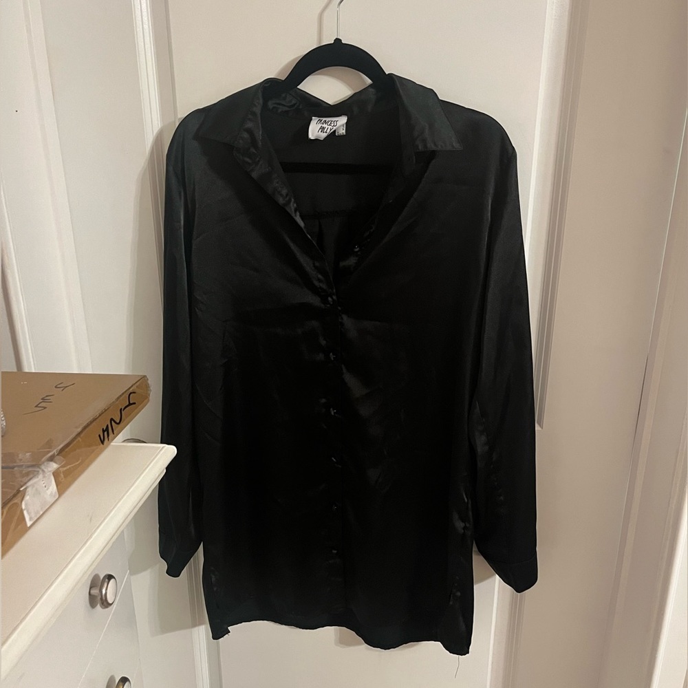 Black silk dress
